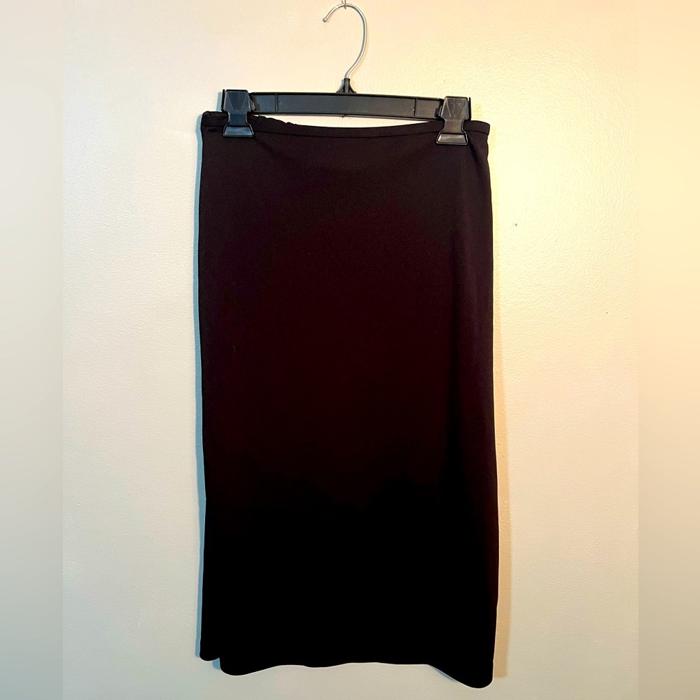 Express Sleek Black Skirt Dbl Side Slit Size XL